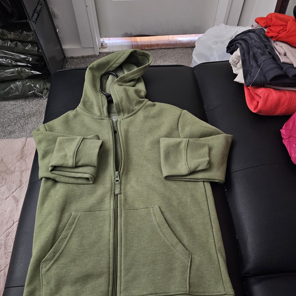 Cat & Jack Forest Green Zip-Up Hoodie